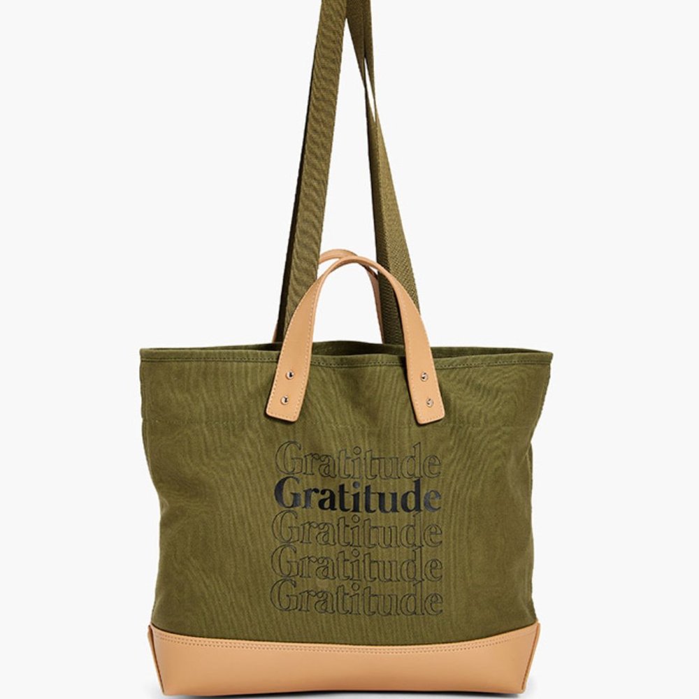 Gratitude canvas tote